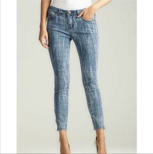 Free People Feather Print Cropped Skinny Jeans 26